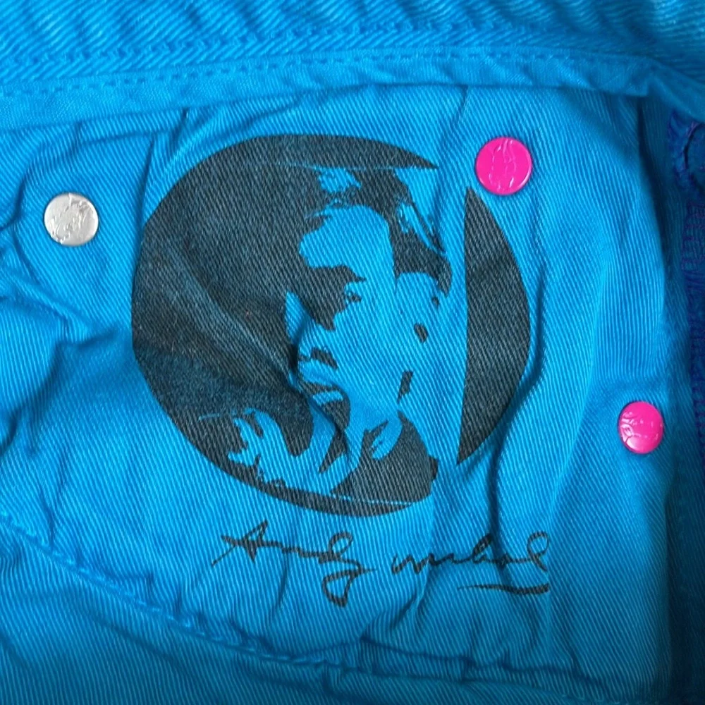 Levi’s Andy Warhol 80’s VTG‎ Denim Button Front Turquoise 501 Jeans Men 34 X 34